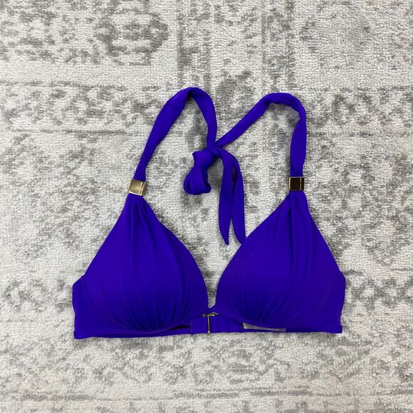 Victoria's Secret Bra Bikini Top Blue Halter Summer Comfort Top Size Medium - Picture 1 of 5
